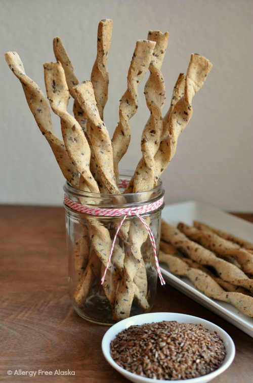 Grain Free Vegan Twisted Flax Sticks {Allergy Free Alaska}