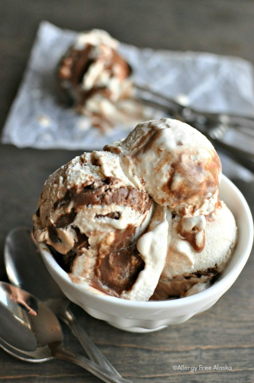 Vegan Paleo Fudge Tracks Ice Cream - Allergy Free Alaska