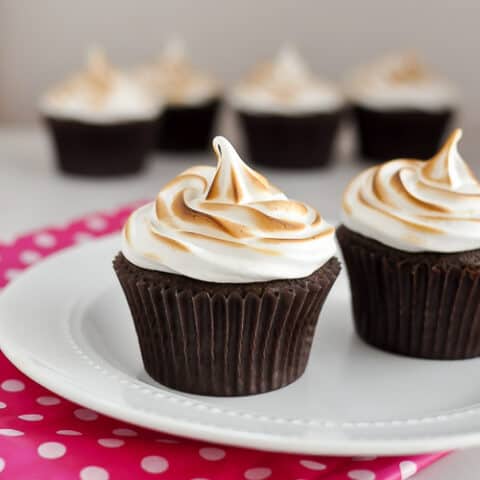 Gluten-Free Chocolate Cupcakes with Toasted Marshmallow Frosting