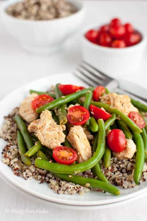 Smokey Chicken and Green Beans Over Quinoa - Allergy Free Alaska