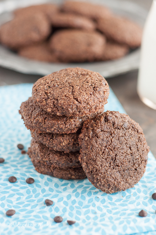 Paleo Double Chocolate Mint Cookies - Recipe from Allergy Free Alaksa