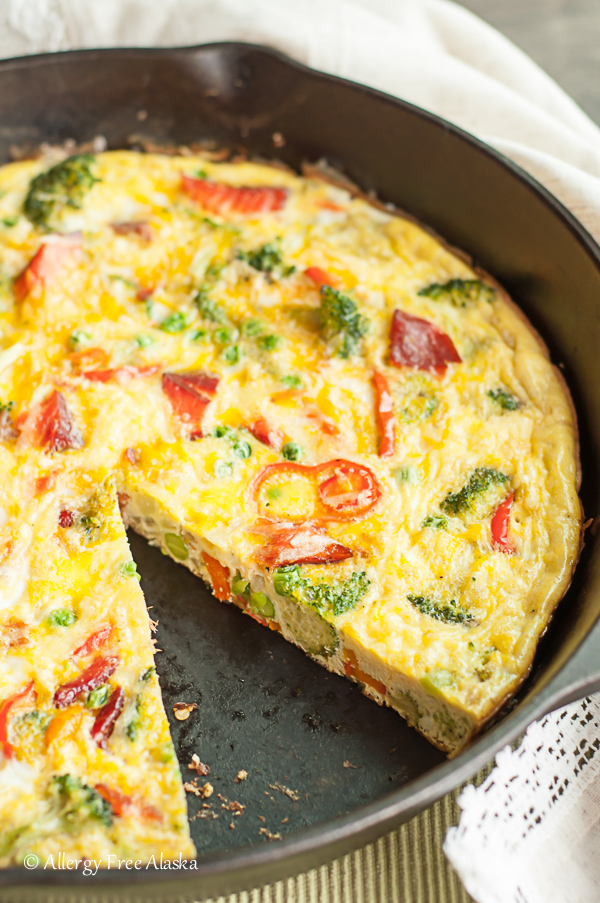 Smoked Salmon and Veggie Frittata - Allergy Free Alaska