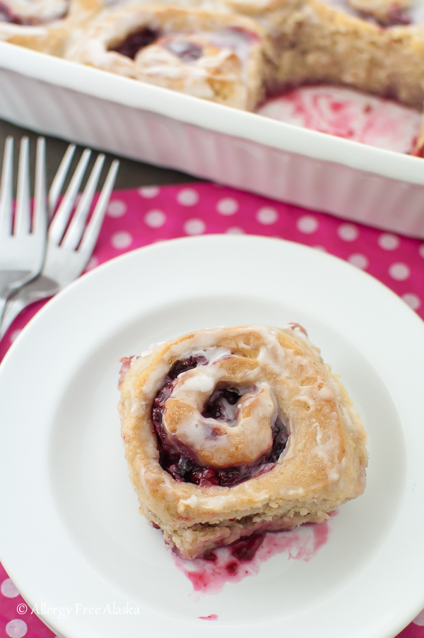 Gluten Free Vegan Raspberry Sweet Rolls from Allergy Free Alaska