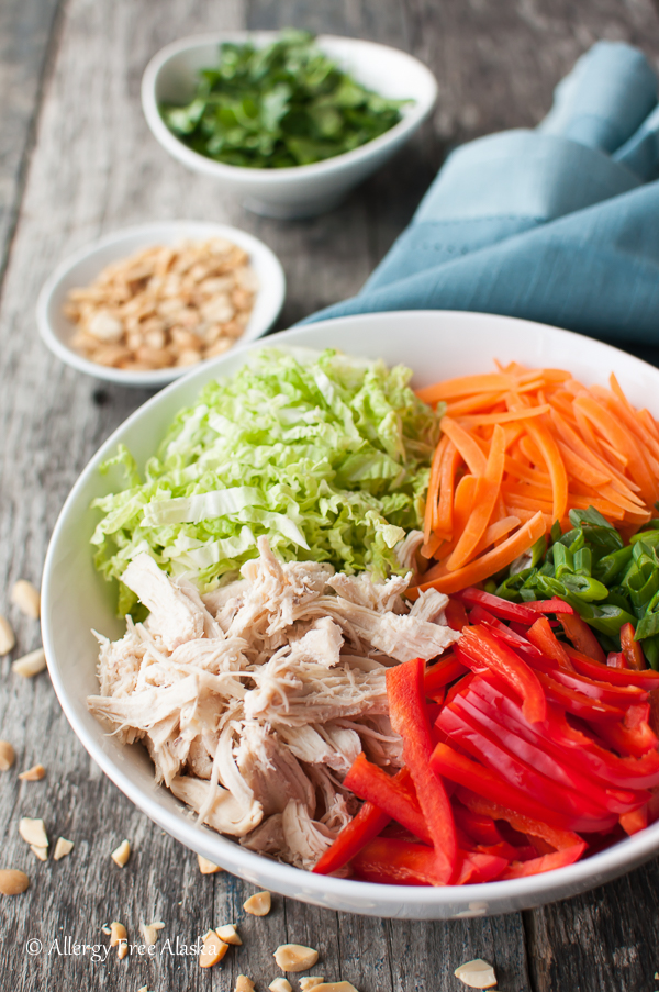 Asian Chicken Salad with Spicy Sriracha Dressing Recipe