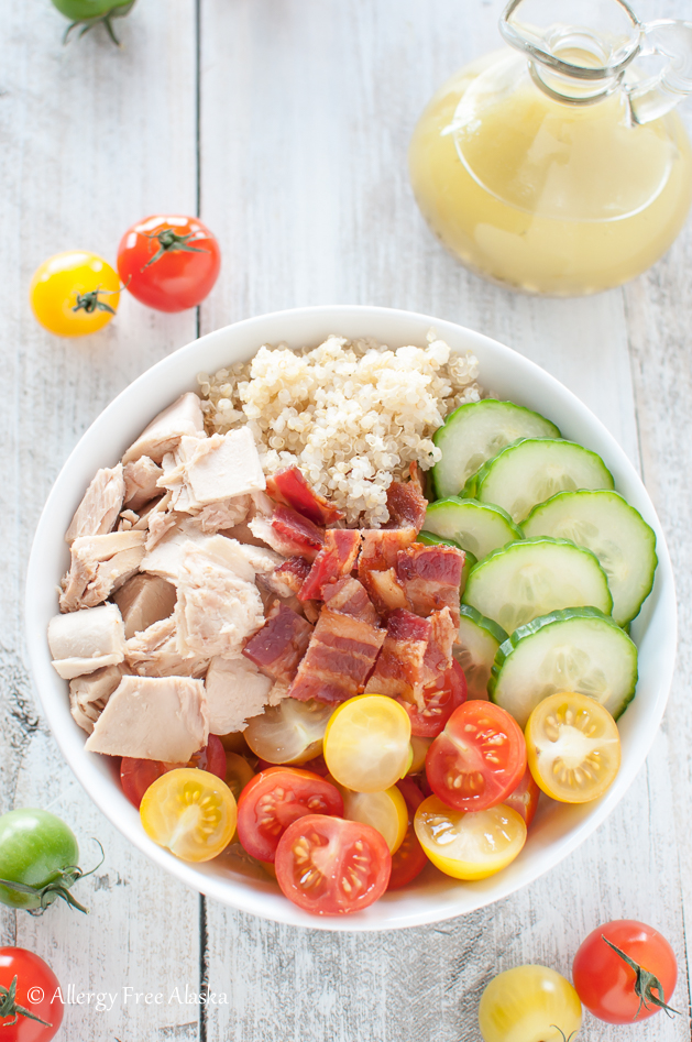 Tuna and Bacon Quinoa Bowl with Lemony Vinaigrette Recipe - Allergy Free Alaska