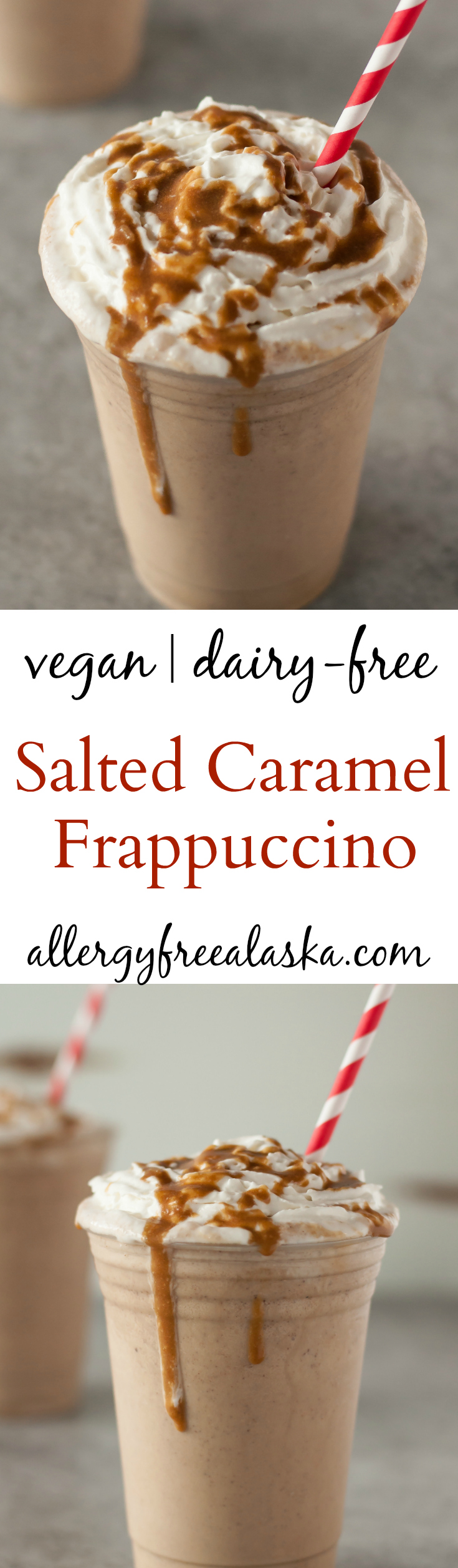 Rich and creamy dairy-free/Vegan Salted Caramel Frappuccino recipe