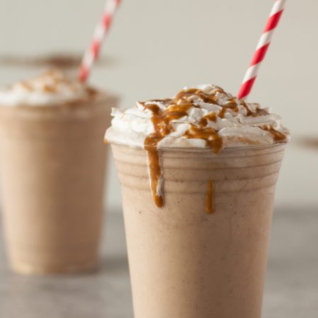 Rich and creamy dairy-free/Vegan Salted Caramel Frappuccino recipe