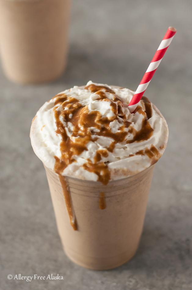 Vegan Salted Caramel Frappuccino Recipe {dairy-free} from Allergy Free Alaska