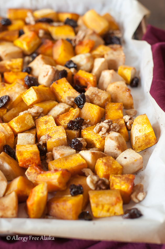 Roasted Butternut Squash with Apples, Tart Cherries, and Walnuts Recipe - Allergy Free Alaska