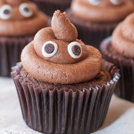 Gluten Free "Poopcakes" a.k.a. Poop Emoji Cupcakes