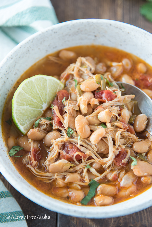 Instant Pot White Bean Chicken Chili in Bowl