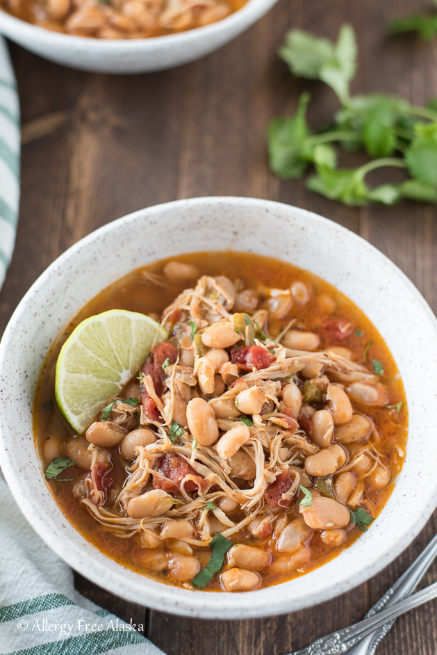 Instant Pot White Bean Chicken Chili in Bowl