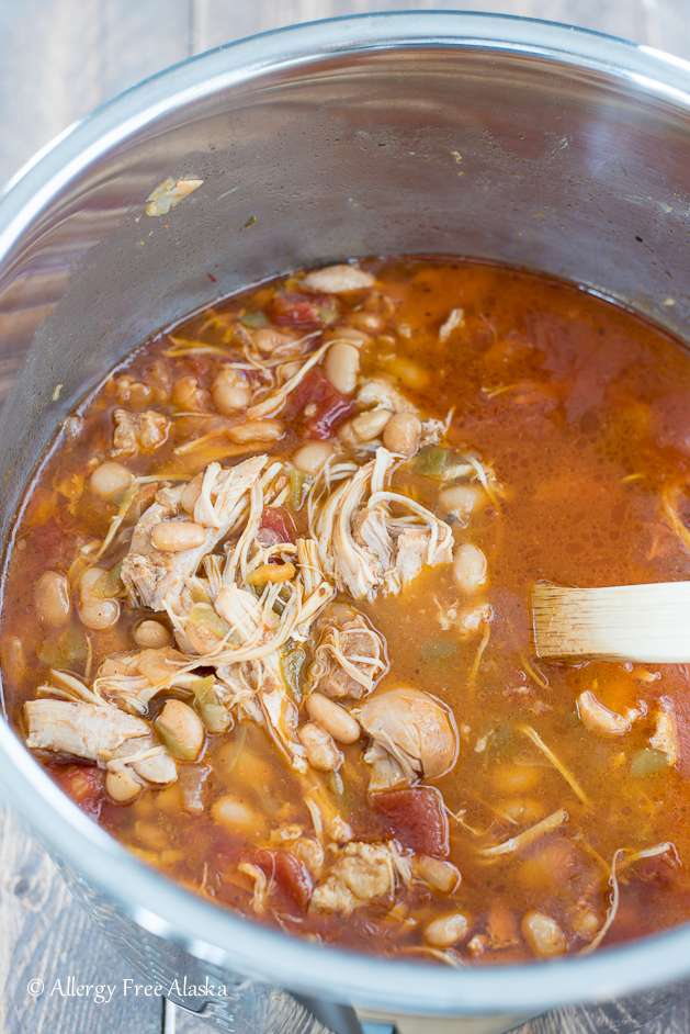 Instant Pot White Bean Chicken Chili in Bowl