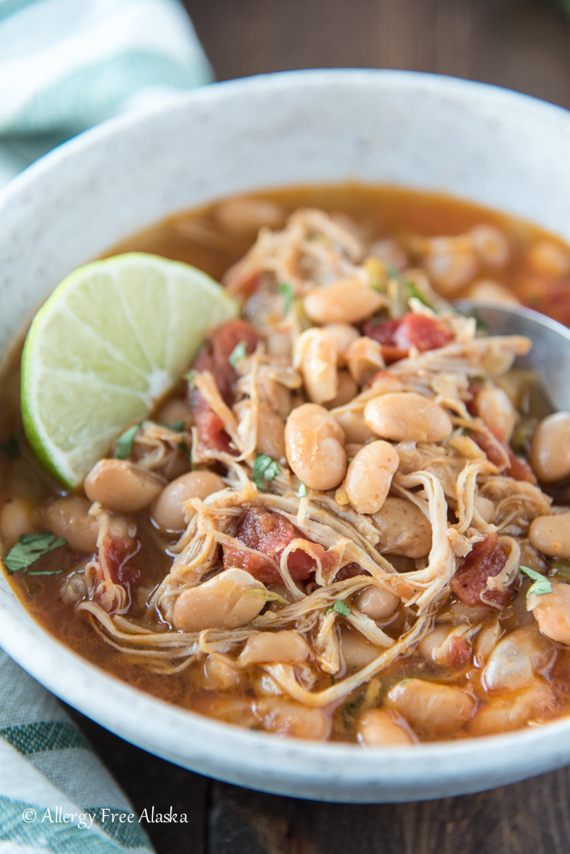 Instant Pot White Bean Chicken Chili in Bowl