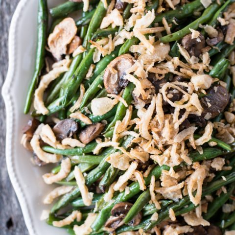 Gluten Free Sautéed Green Beans and Mushrooms