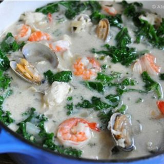 White Cioppino with Kale (Seafood Stew)