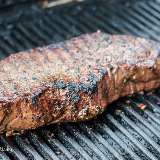 london broil cooking on grill