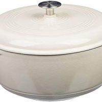 AmazonBasics Enameled Cast Iron Dutch Oven - 6-Quart, White