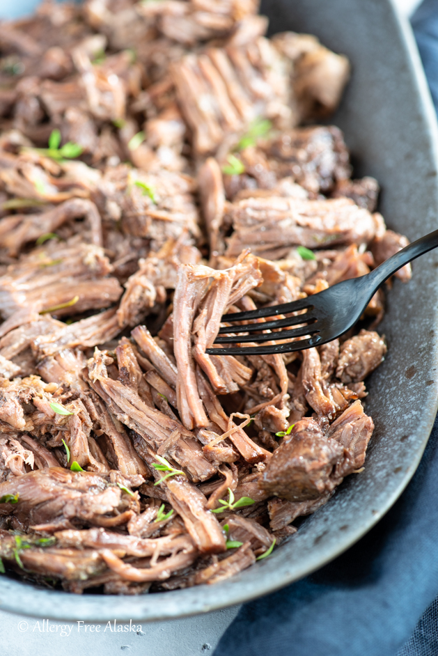 chuck roast on fork