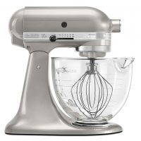 KitchenAid KSM155GBSR 5-Qt. Artisan Design Series with Glass Bowl - Sugar Pearl Silver