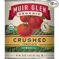 Muir Glen Canned Tomatoes, Organic Crushed Tomatoes with Basil, No Sugar Added, 28 Ounce Can (Pack of 12)