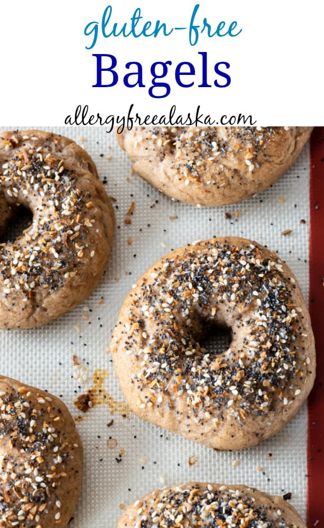 pinterest collage with text of gluten free bagels