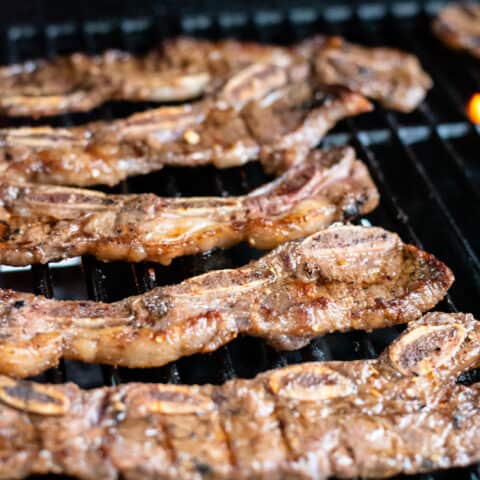 beef flanken ribs on grill